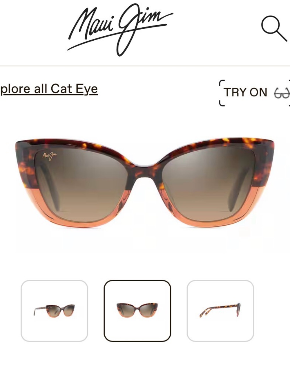 Maui Jim Tortoiseshell Cat-Eye Sunglasses with Brown Lenses Polarized - Picture 6 of 6